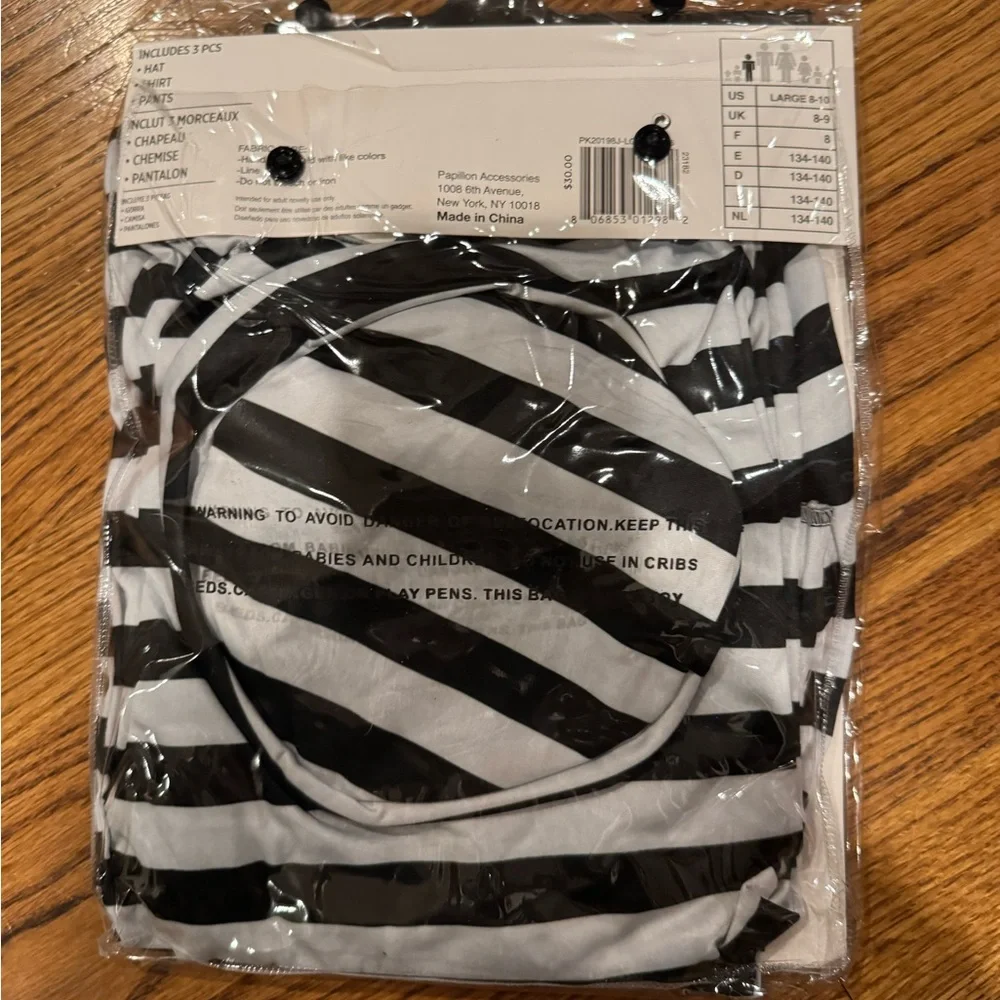 NWT Kids Prisoner Costume includes Hat, Shirt & Pants Halloween Cosplay‎